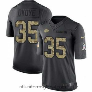 Ravishing Nike Chiefs #35 Christian Okoye Black Mens Stitched NFL Limited 2016 Salute to Service Jersey