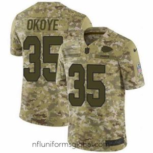 Enchanting Nike Chiefs #35 Christian Okoye Camo Mens Stitched NFL Limited 2018 Salute To Service Jersey