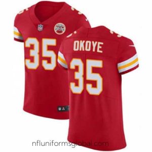 Exquisite Nike Chiefs #35 Christian Okoye Red Team Color Mens Stitched NFL Vapor Untouchable Elite Jersey