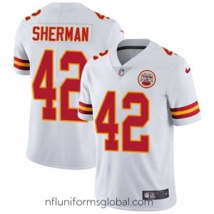 Exquisite Nike Chiefs 42 Anthony Sherman White Mens Stitched NFL Vapor Untouchable Limited Jersey
