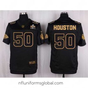 Gorgeous Nike Chiefs #50 Justin Houston Black Mens Stitched NFL Elite Pro Line Gold Collection Jersey