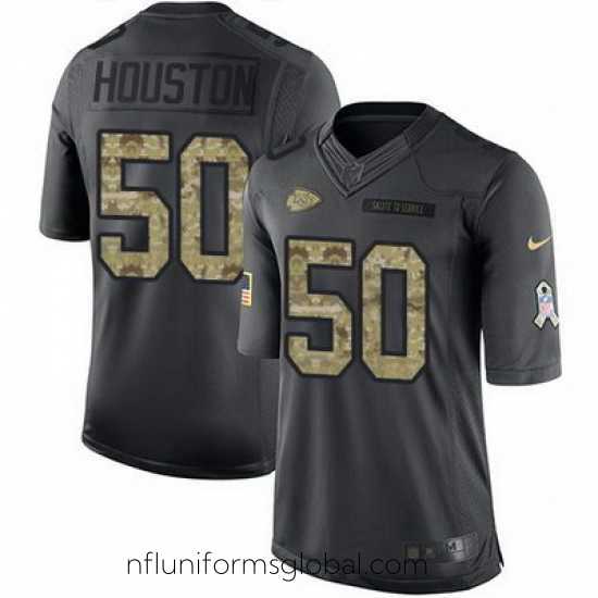 Gorgeous Nike Chiefs #50 Justin Houston Black Mens Stitched NFL Limited 2016 Salute to Service Jersey