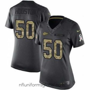 Enchanting Nike Chiefs #50 Justin Houston Black Womens Stitched NFL Limited 2016 Salute to Service Jersey