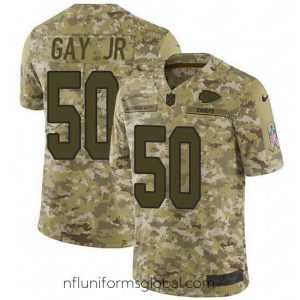 Captivating Nike Chiefs 50 Willie Gay Jr  Camo Stitched NFL Limited 2018 Salute To Service Jersey
