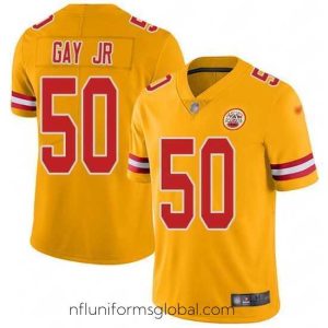 Exquisite Nike Chiefs 50 Willie Gay Jr  Gold Stitched NFL Limited Inverted Legend Jersey