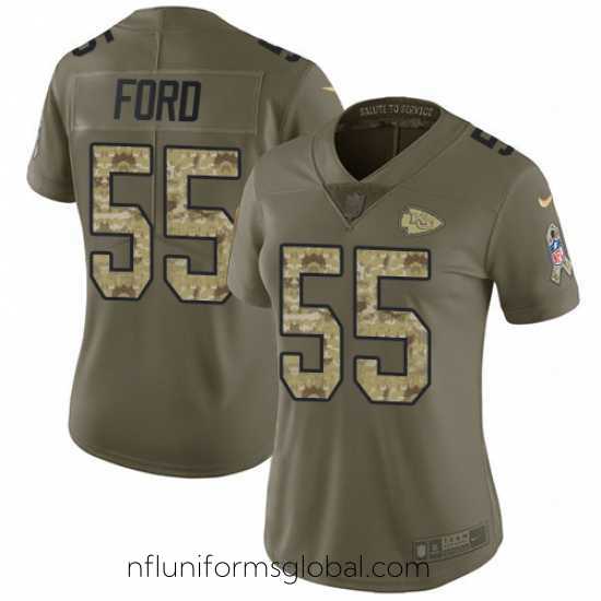 Captivating Nike Chiefs #55 Dee Ford Olive Camo Womens Stitched NFL Limited 2017 Salute to Service Jersey