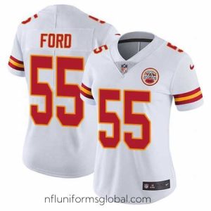 Stunning Nike Chiefs #55 Dee Ford White Womens Stitched NFL Vapor Untouchable Limited Jersey