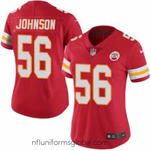 Divine Nike Chiefs #56 Derrick Johnson Red Team Color Womens Stitched NFL Vapor Untouchable Limited Jersey