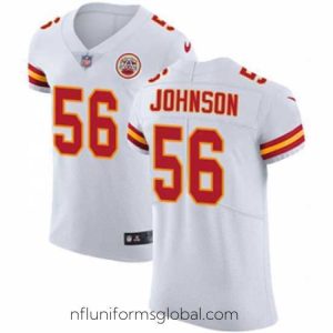 Enchanting Nike Chiefs #56 Derrick Johnson White Mens Stitched NFL Vapor Untouchable Elite Jersey