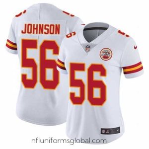 Enchanting Nike Chiefs #56 Derrick Johnson White Womens Stitched NFL Vapor Untouchable Limited Jersey