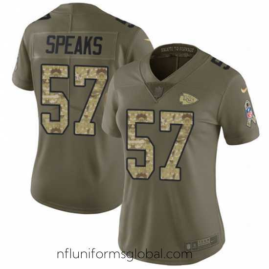 Stunning Nike Chiefs #57 Breeland Speaks Olive Camo Womens Stitched NFL Limited 2017 Salute to Service Jersey