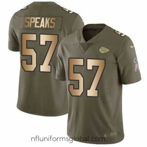 Exquisite Nike Chiefs #57 Breeland Speaks Olive Gold Stitched NFL Limited 2017 Salute to Service Jersey