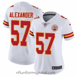 Captivating Nike Chiefs #57 D J  Alexander White Womens Stitched NFL Vapor Untouchable Limited Jersey