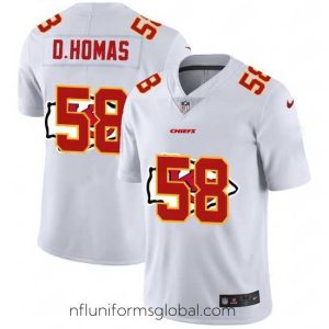 Ravishing Nike Chiefs 58 Derrick Thomas White Shadow Logo Limited Jersey