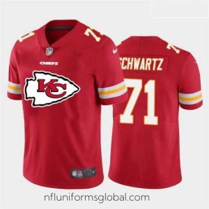Divine Nike Chiefs 71 Mitchell Schwartz Red Team Big Logo Vapor Untouchable Limited Jersey
