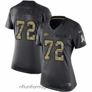 Enchanting Nike Chiefs #72 Eric Fisher Black Womens Stitched NFL Limited 2016 Salute to Service Jersey