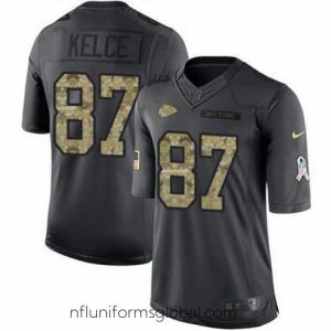 Enchanting Nike Chiefs #87 Travis Kelce Black Mens Stitched NFL Limited 2016 Salute to Service Jersey