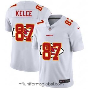 Sumptuous Nike Chiefs 87 Travis Kelce White Shadow Logo Limited Jersey