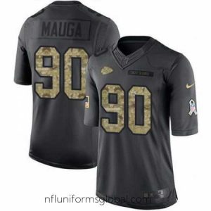 Exquisite Nike Chiefs #90 Josh Mauga Black Mens Stitched NFL Limited 2016 Salute to Service Jersey