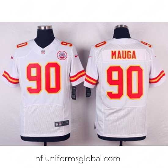 Divine Nike Chiefs #90 Josh Mauga White Mens Stitched NFL Elite Jersey