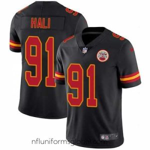 Alluring Nike Chiefs #91 Tamba Hali Black Mens Stitched NFL Limited Rush Jersey