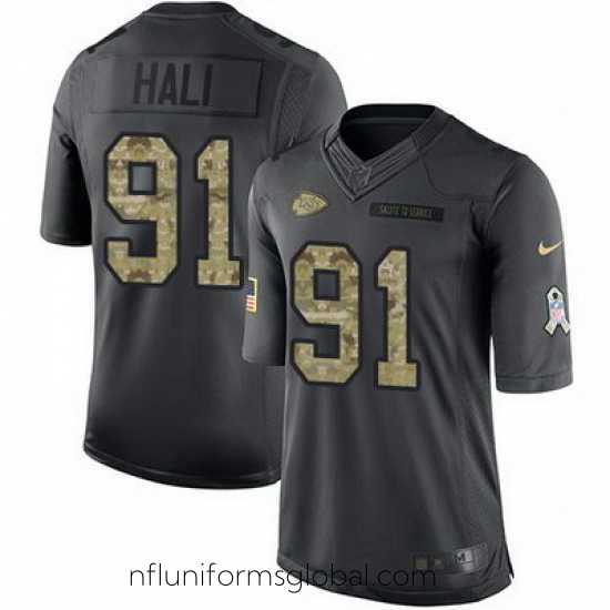 Alluring Nike Chiefs #91 Tamba Hali Black Stitched NFL Limited 2016 Salute to Service Jersey