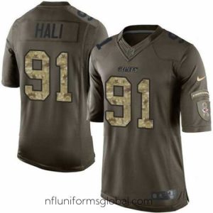 Gorgeous Nike Chiefs #91 Tamba Hali Green Stitched NFL Limited Salute to Service Jersey