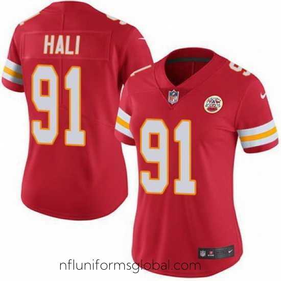 Alluring Nike Chiefs #91 Tamba Hali Red Team Color Womens Stitched NFL Vapor Untouchable Limited Jersey