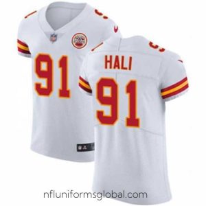 Stunning Nike Chiefs #91 Tamba Hali White Mens Stitched NFL Vapor Untouchable Elite Jersey