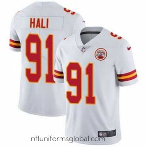Stunning Nike Chiefs #91 Tamba Hali White Mens Stitched NFL Vapor Untouchable Limited Jersey