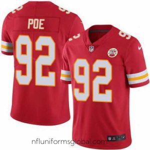 Enchanting Nike Chiefs #92 Dontari Poe Red Stitched NFL Limited Rush Jersey