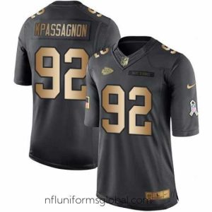 Enchanting Nike Chiefs #92 Tanoh Kpassagnon Black Mens Stitched NFL Limited Gold Salute To Service Jersey