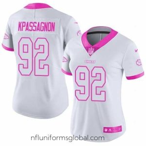 Ravishing Nike Chiefs #92 Tanoh Kpassagnon White Pink Womens Stitched NFL Limited Rush Fashion Jersey