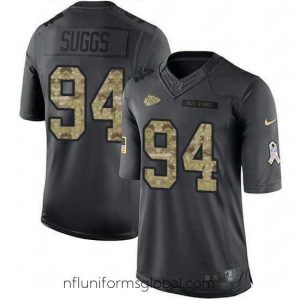 Stunning Nike Chiefs 94 Terrell Suggs Black Stitched NFL Limited 2016 Salute to Service Jersey