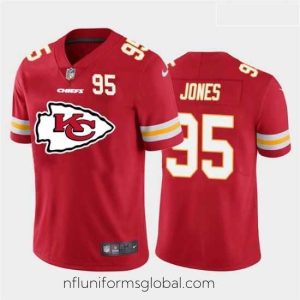 Gorgeous Nike Chiefs 95 Chris Jones Red Team Big Logo Number Vapor Untouchable Limited Jersey