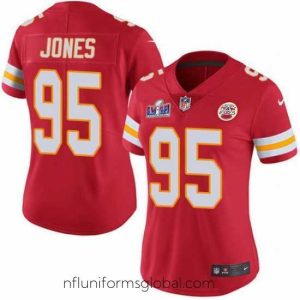 Alluring Nike Chiefs 95 Chris Jones Red Team Color Bound Stitched NFL Vapor Untouchable Limited 2024 Super Bowl LVIII Jersey