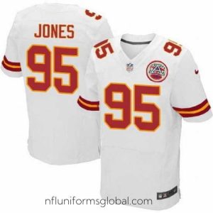 Gorgeous Nike Chiefs #95 Chris Jones White Mens Stitched NFL Elite Jersey