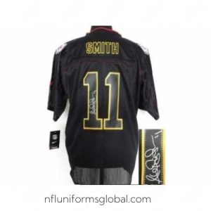 Divine Nike Kansas City Chiefs 11 Alex Smith Black Elite Light Out Signed NFL Jersey