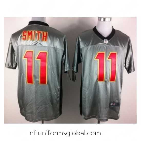 Exquisite Nike Kansas City Chiefs 11 Alex Smith Grey Elite Shadow NFL Jersey