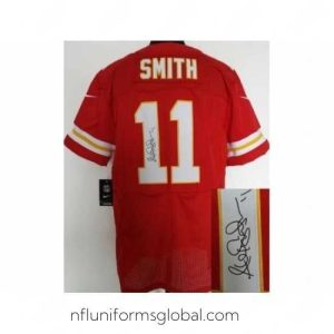 Captivating Nike Kansas City Chiefs 11 Alex Smith Red Elite Signed NFL Jersey