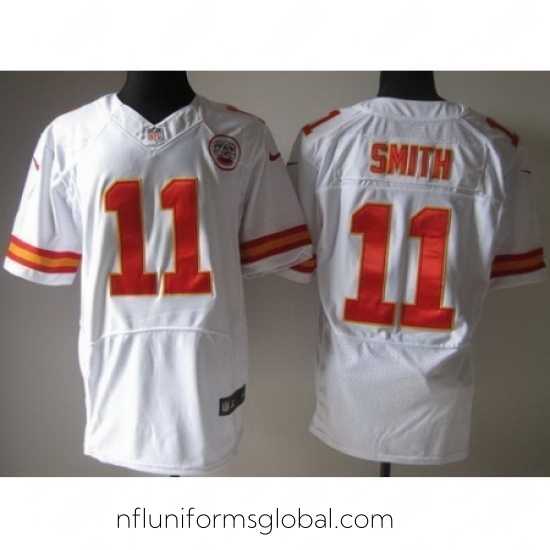 Gorgeous Nike Kansas City Chiefs 11 Alex Smith White Elite NFL Jersey