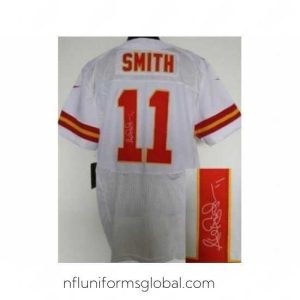 Irresistible Nike Kansas City Chiefs 11 Alex Smith White Elite Signed NFL Jersey