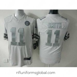 Gorgeous Nike Kansas City Chiefs 11 Alex Smith White Game Platinum NFL Jersey