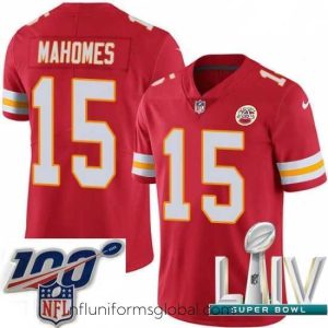 Gorgeous Nike Kansas City Chiefs #15 Patrick Mahomes Red Team Color 2020 Super Bowl LIV Stitched NFL Vapor Untouchable Limited Jersey