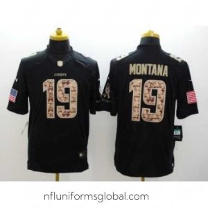 Captivating Nike Kansas City Chiefs 19 Joe Montana Black Limited Salute to Service NFL Jersey