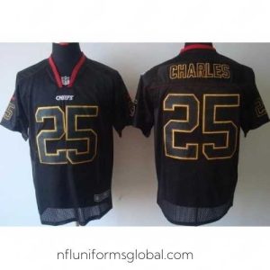 Divine Nike Kansas City Chiefs 25 Jamaal Charles Black Elite Light Out NFL Jersey