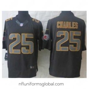 Stunning Nike Kansas City Chiefs 25 Jamaal Charles Black Limited Impact NFL Jersey
