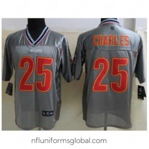 Exquisite Nike Kansas City Chiefs 25 Jamaal Charles Grey Elite Vapor NFL Jersey
