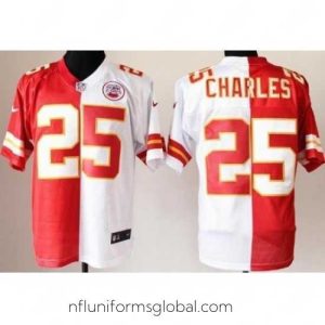 Enchanting Nike Kansas City Chiefs 25 Jamaal Charles Red White Elite Split NFL Jersey