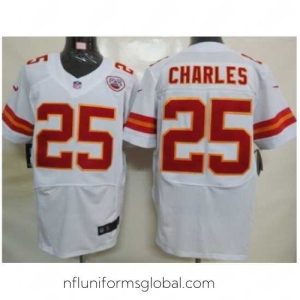 Captivating Nike Kansas City Chiefs 25 Jamaal Charles White Elite NFL Jersey
